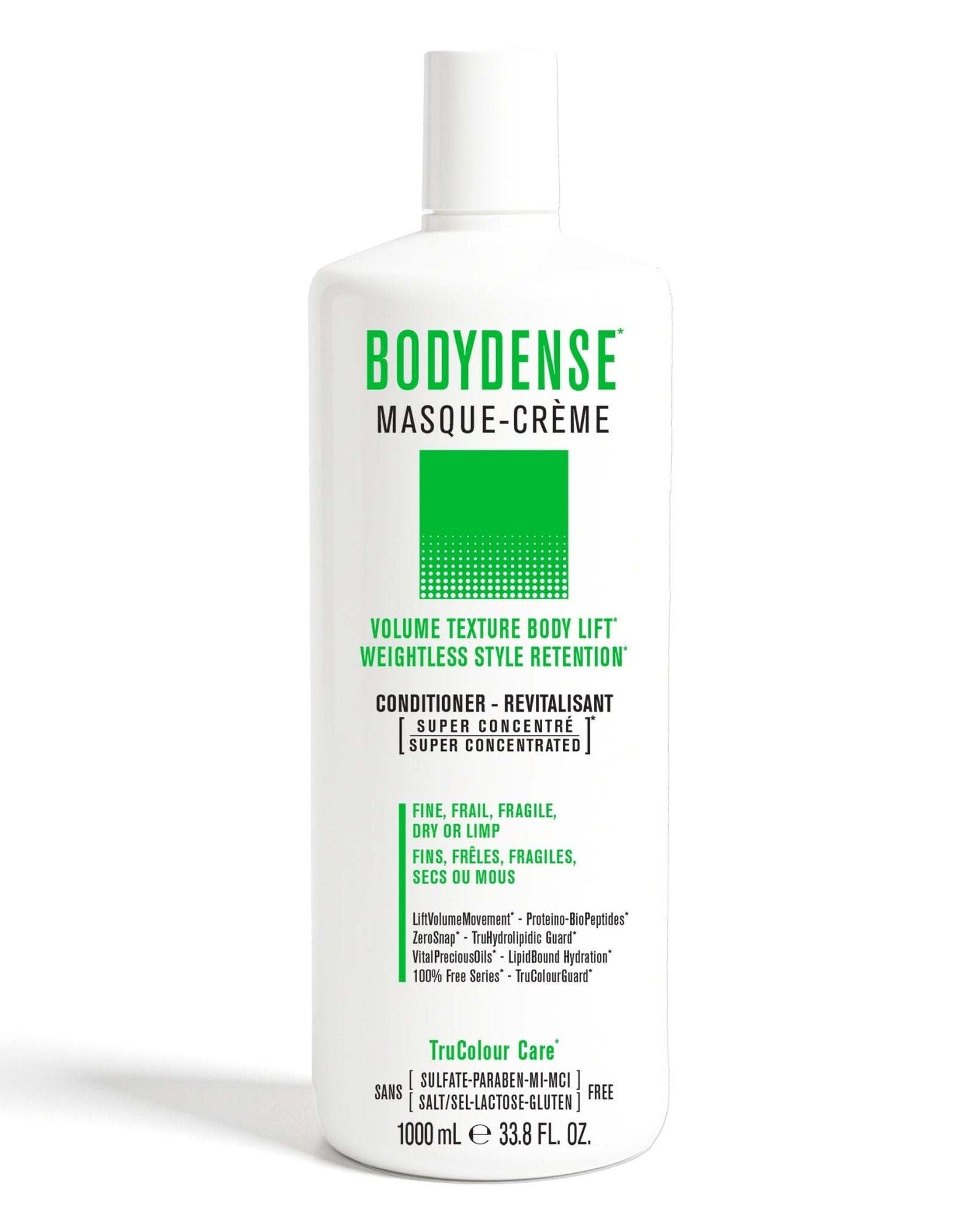 BODYDENSE Vegan Hair Conditioner bottle for fine, fragile hair with volume, texture, and weightless style retention