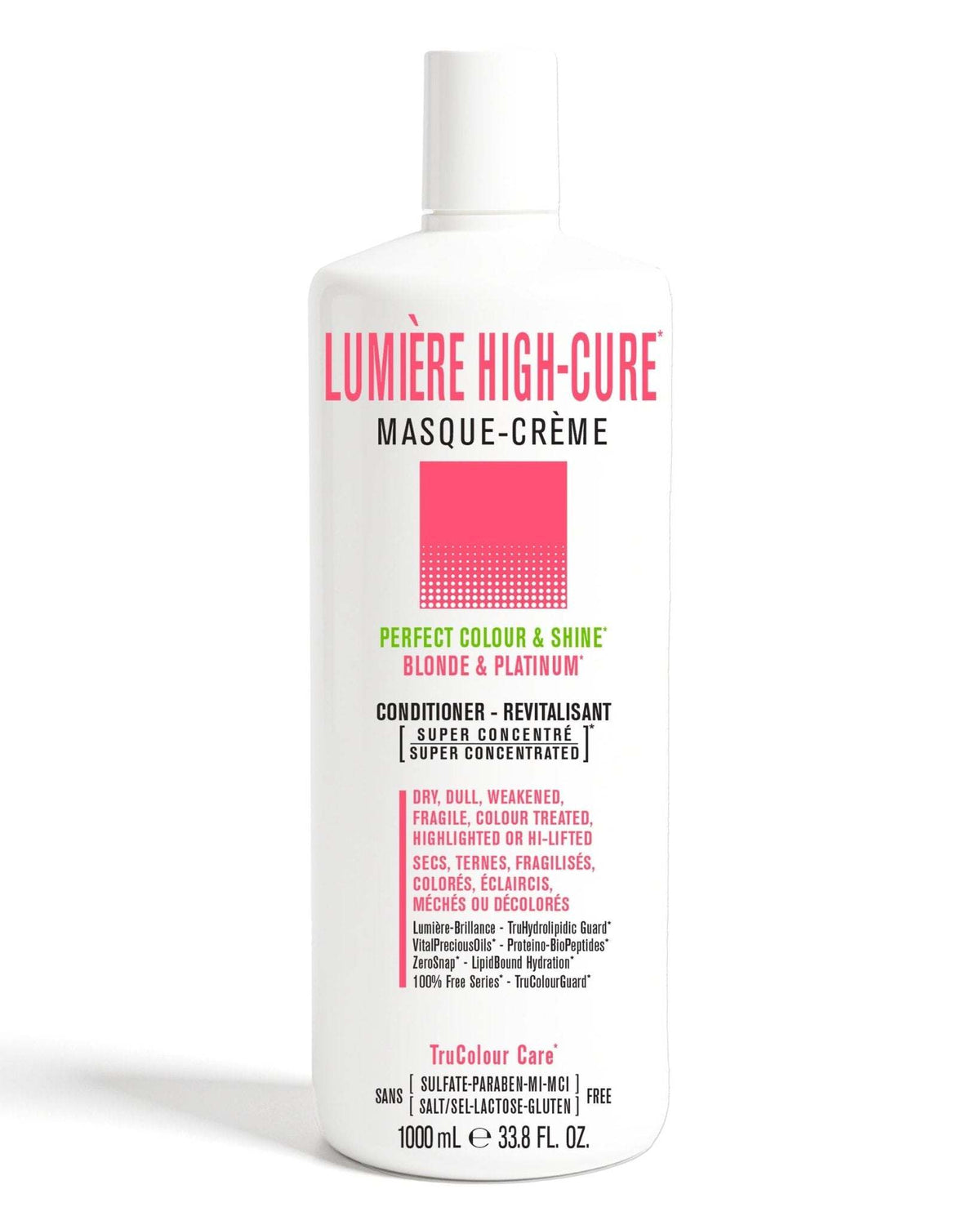 LUMIÈRE HIGH-CURE masque-crème conditioner for blonde and platinum hair, super concentrated, sulphate-free, nourishing and color-protecting 1000ml