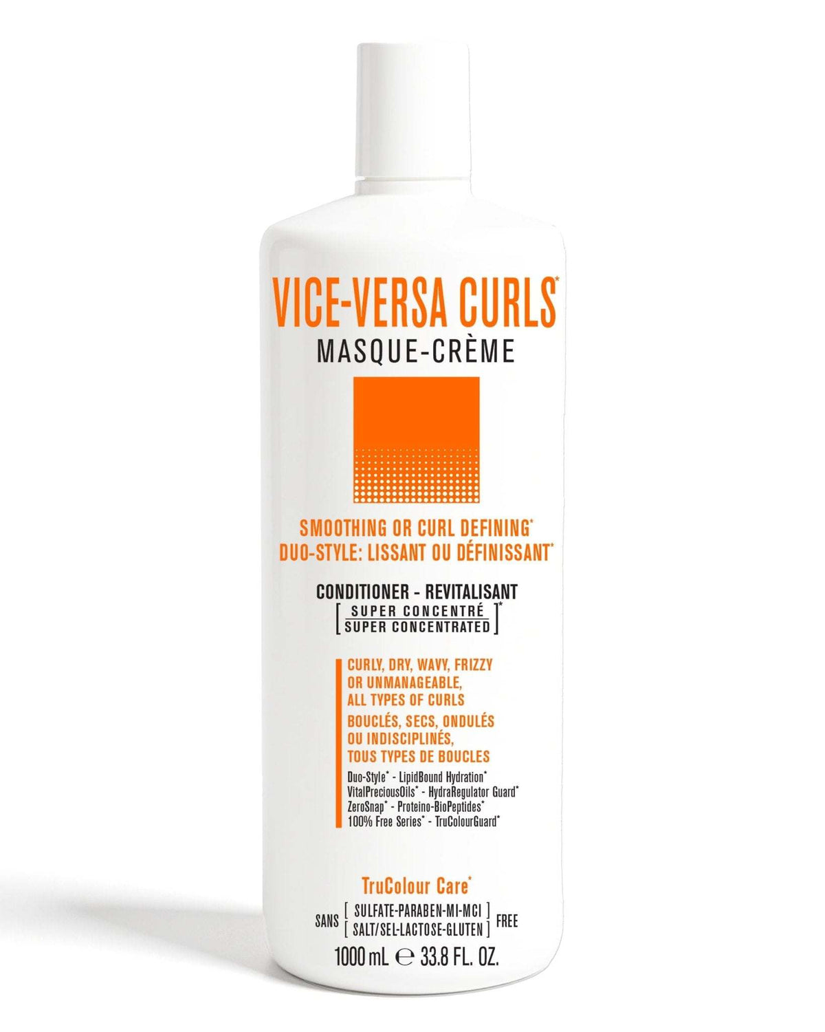 VICE-VERSA CURLS masque-crème conditioner for smoothing or curl defining, 1000ml bottle