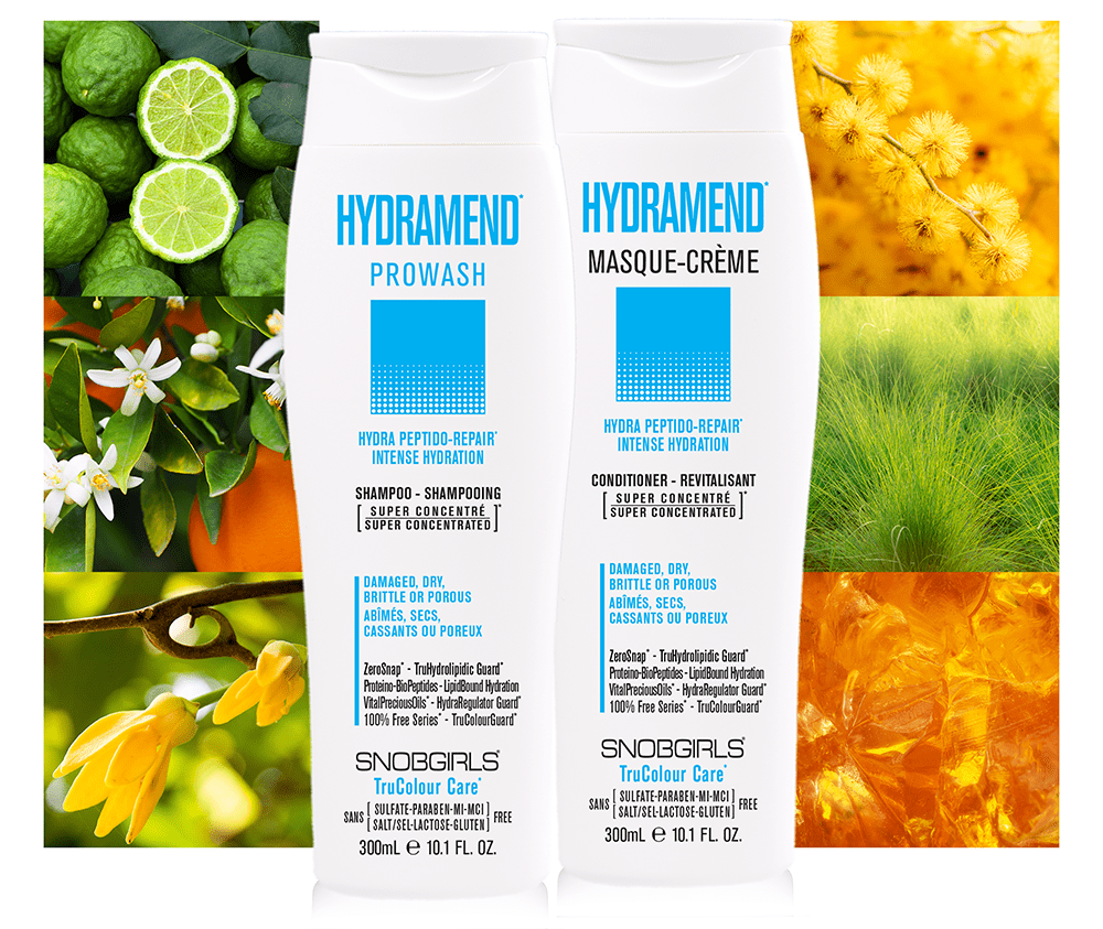 HYDRAMEND Hydrating Shampoo and Conditioner duo for damaged dry hair with intense hydration and vegan nourishing systems