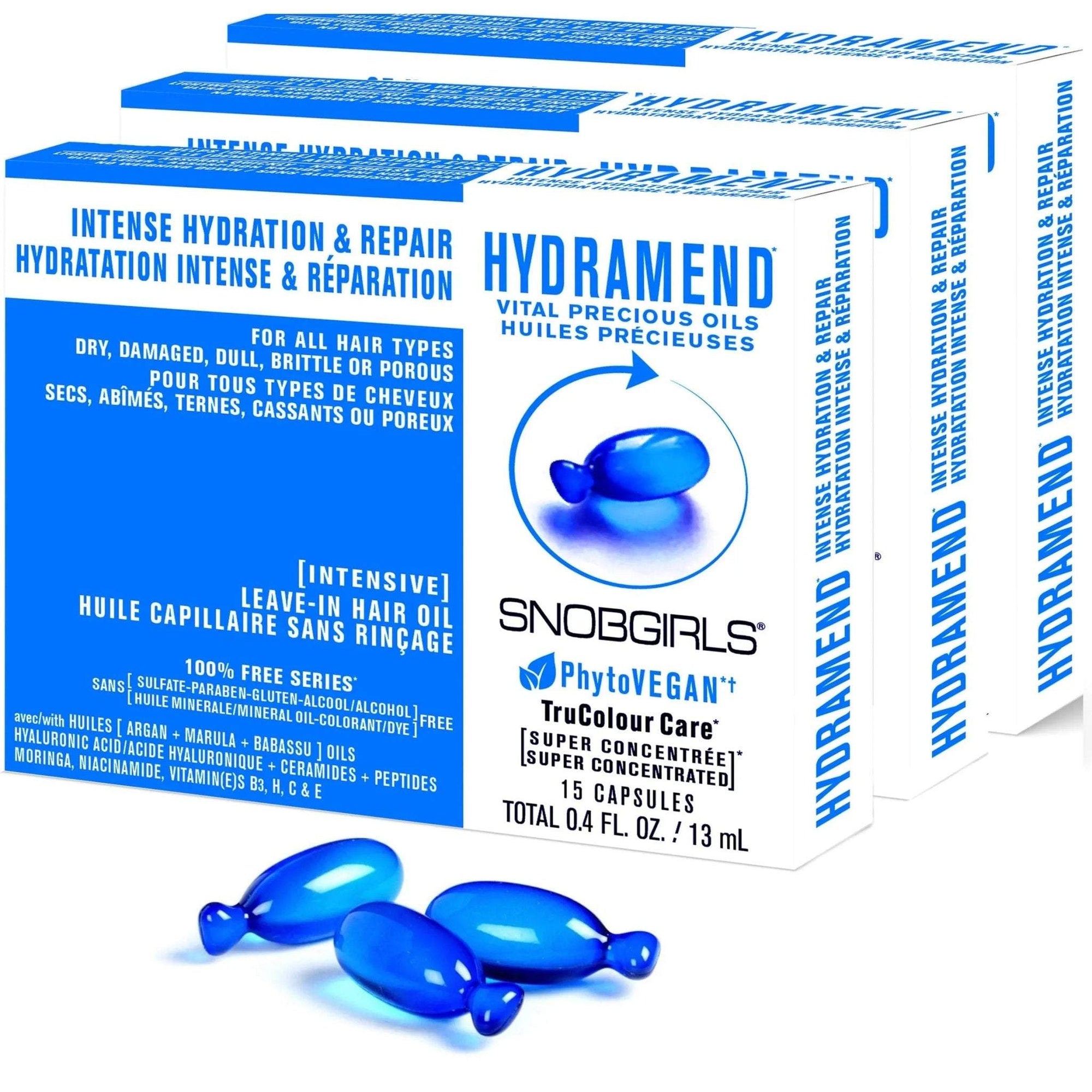 HYDRAMEND Vegan Hair Oil capsules for intense hydration and repair of dry, damaged hair with argan and marula oils