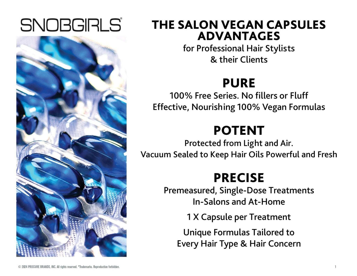 HYDRAMEND Vegan Hair Oil blue capsules for intense hydration and repair in single-dose vegan formula