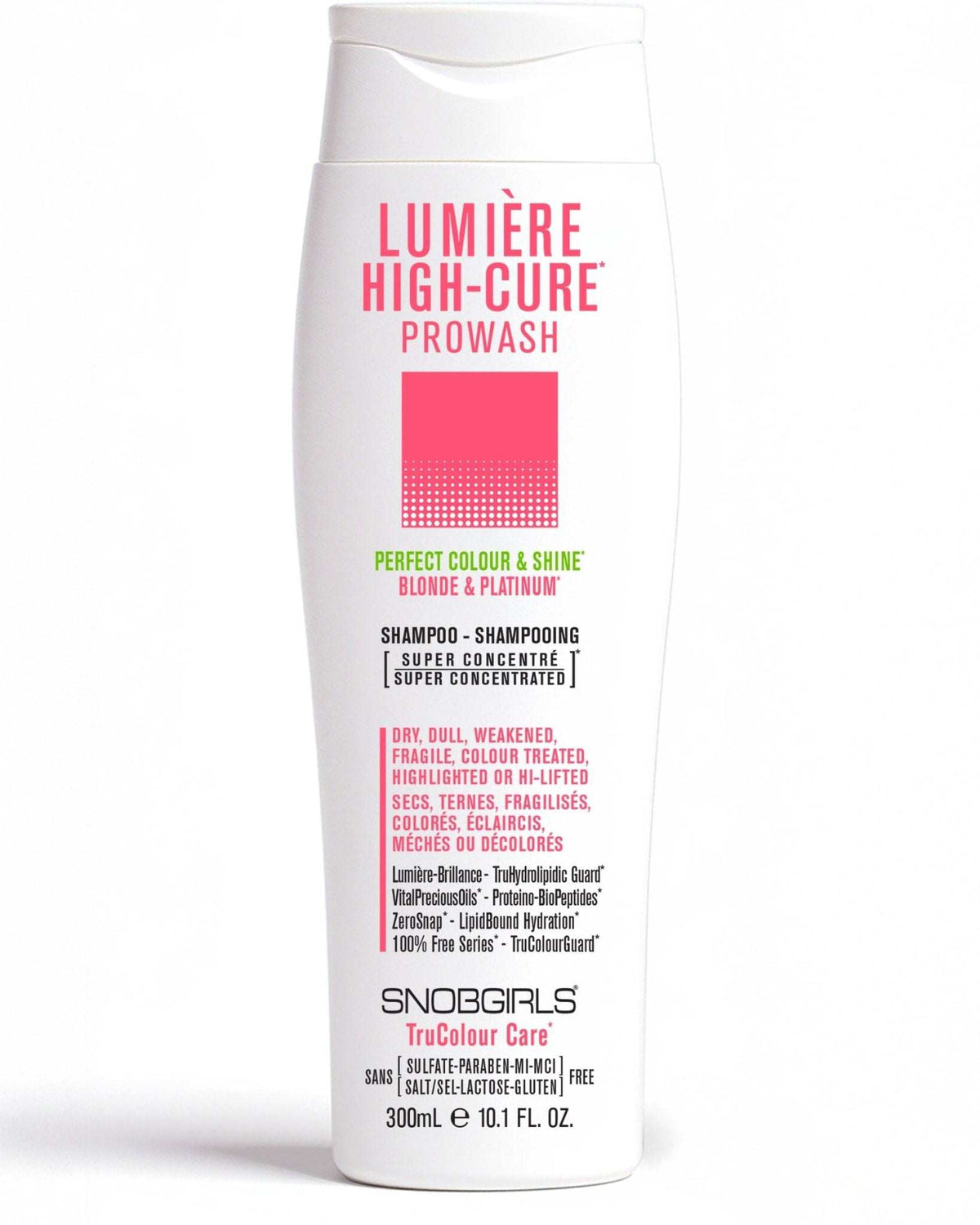 LUMIERE HIGHCURE vegan shampoo for blonde and platinum hair, super concentrated formula, nourishes and protects color-treated hair.