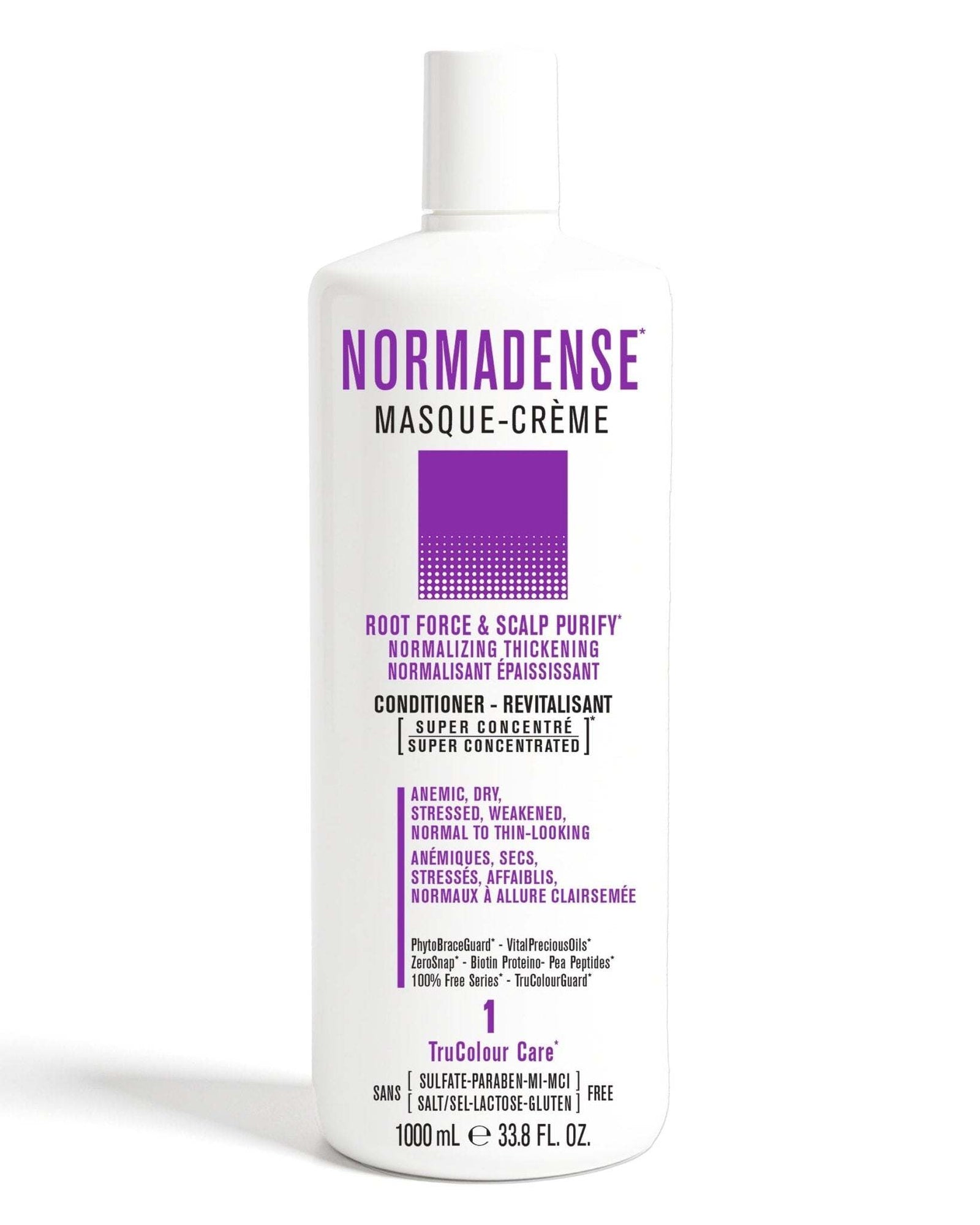 NORMADENSE 1 Masque-Creme vegan conditioner for dry, stressed, thin hair, root purify and thickening, 1000ml bottle