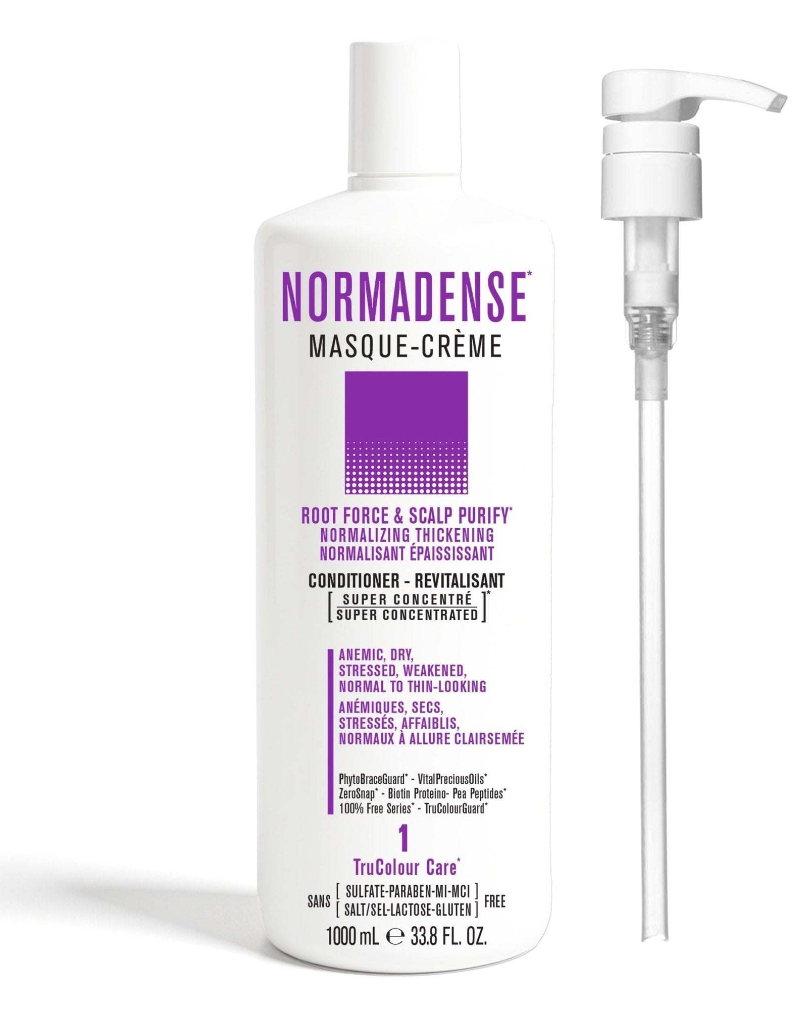 NORMADENSE 1 Masque-Creme vegan hair conditioner for root strengthening and scalp purification, super concentrated for normal to thin hair