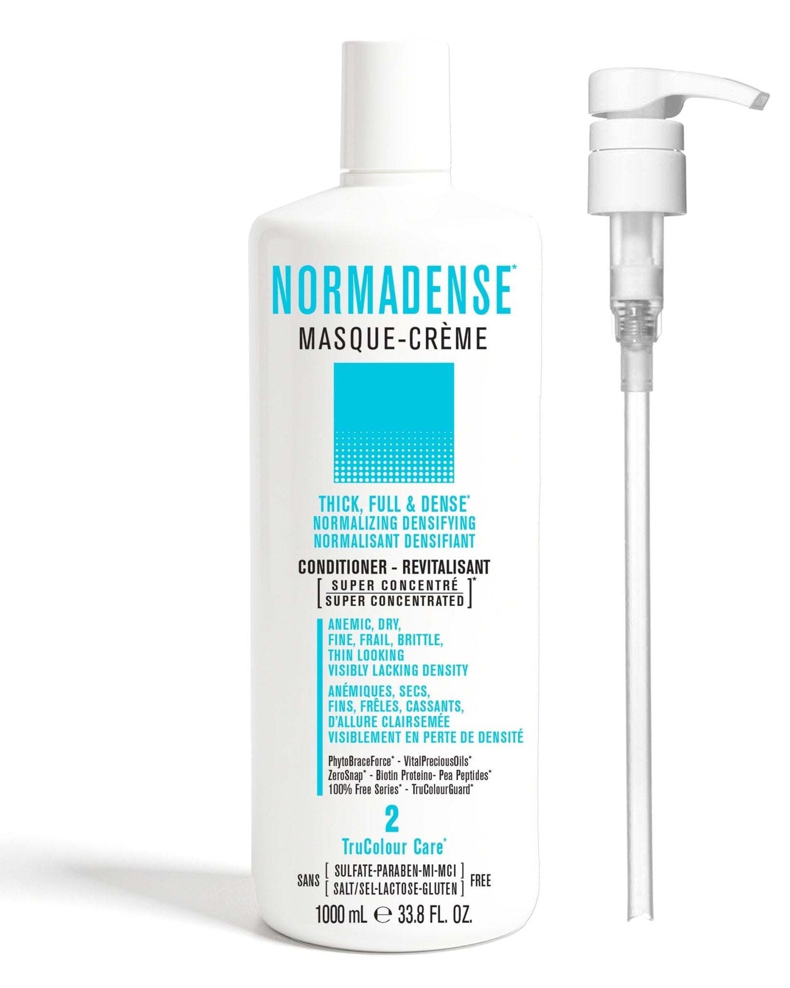 NORMADENSE 2 vegan hair conditioner bottle with pump for thick, dense, and revitalized hair