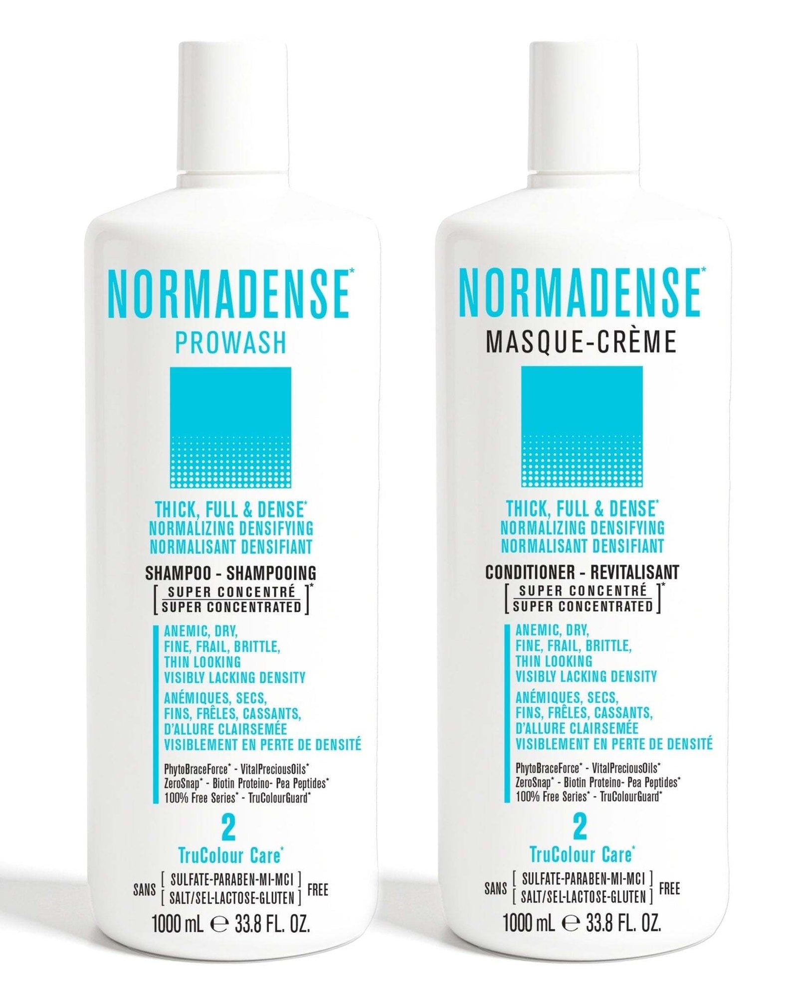 NORMADENSE 2 Shampoo and Conditioner Duo for thick, full, dense hair, sulfate-free, 2 liters