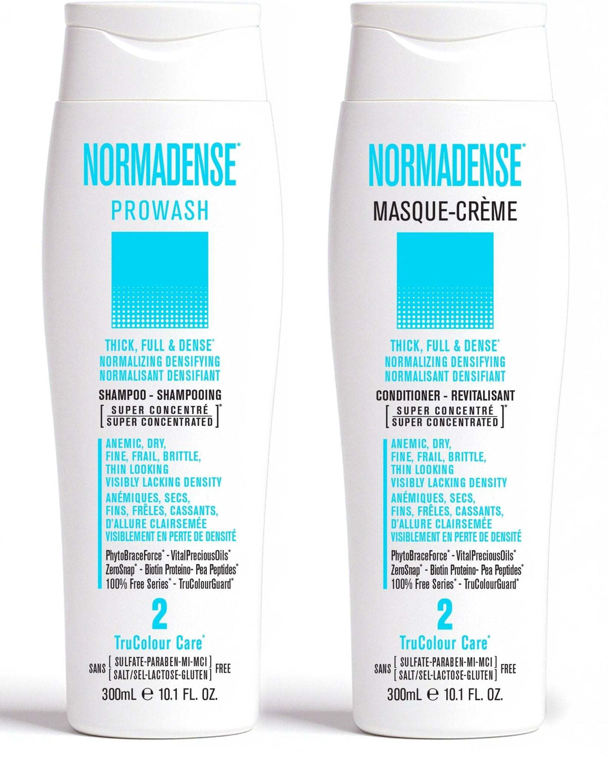 NORMADENSE 2 Shampoo and Conditioner duo for thick, full, and dense hair, suitable for dry, fine, brittle, and thin-looking hair with vegan nourishing formula