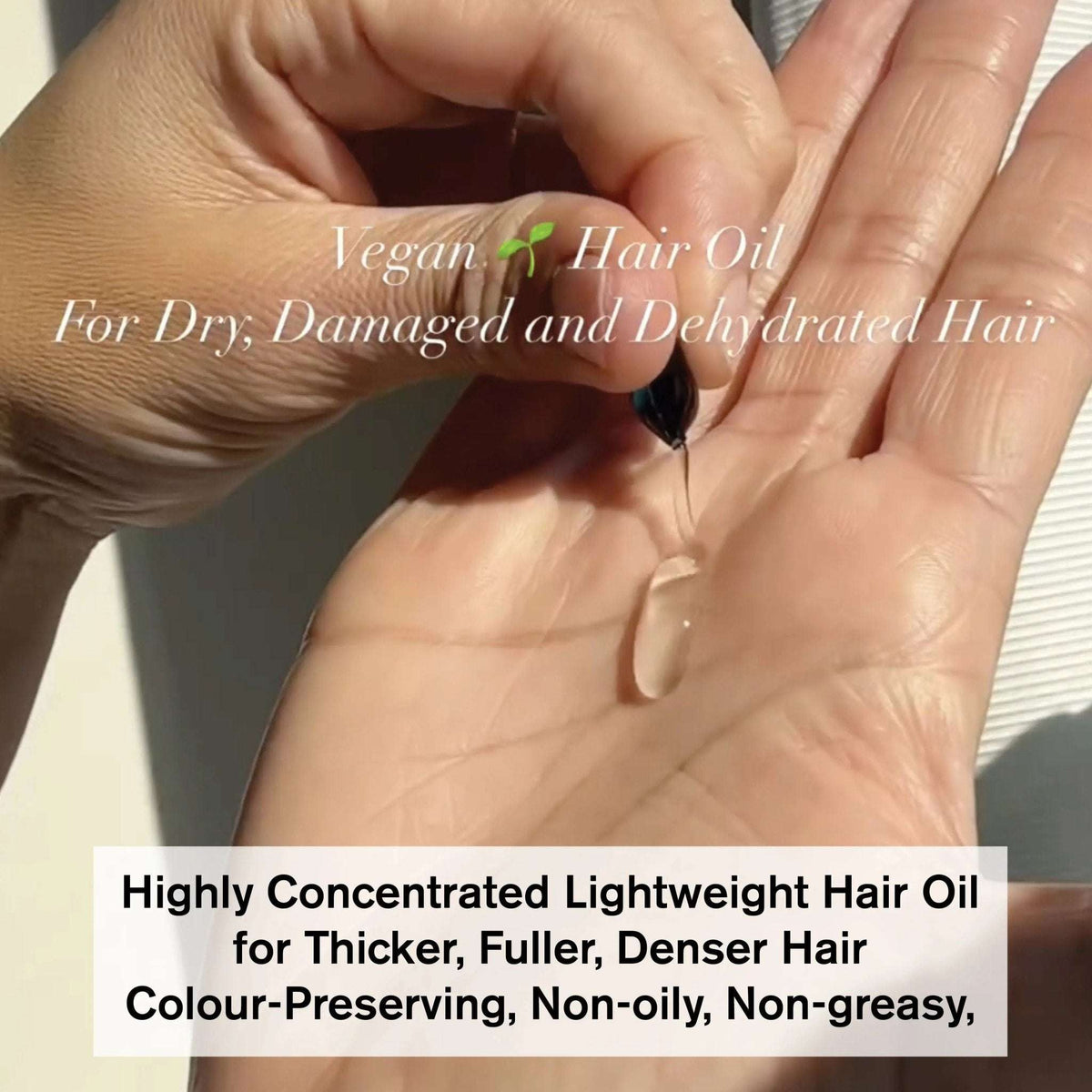 NORMADENSE Vegan Hair Oil lightweight serum for dry, damaged, and thin hair, enhances thickness, shine, and protects color.