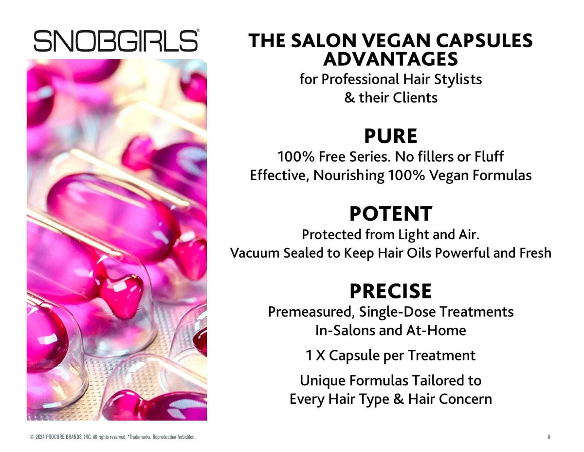 PROCURE Vegan Hair Oil capsules with rosemary, biotin, and vitamins for color-treated hair protection and nourishment