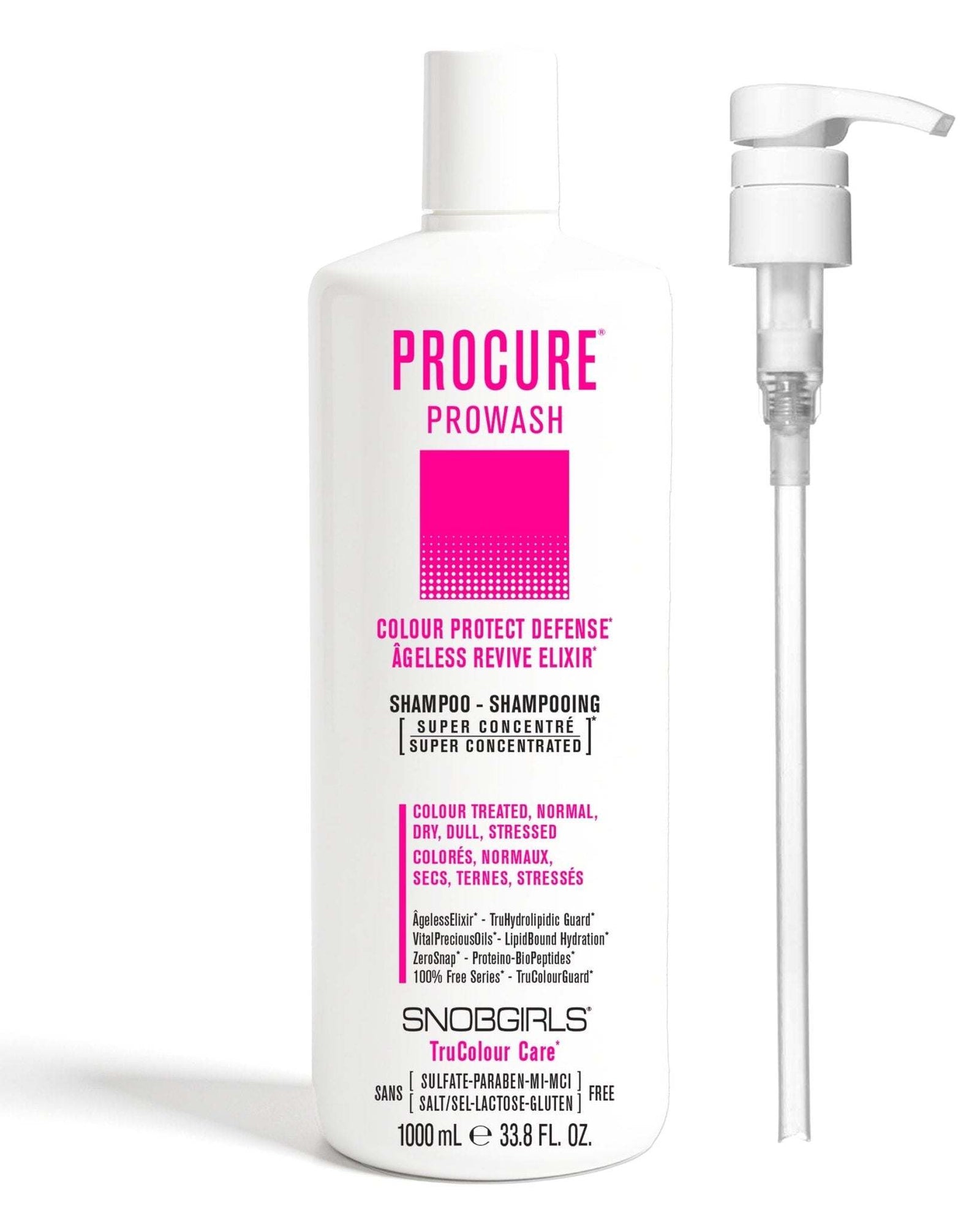 PROCURE vegan shampoo for colour treated hair with super concentrated formula and pump dispenser
