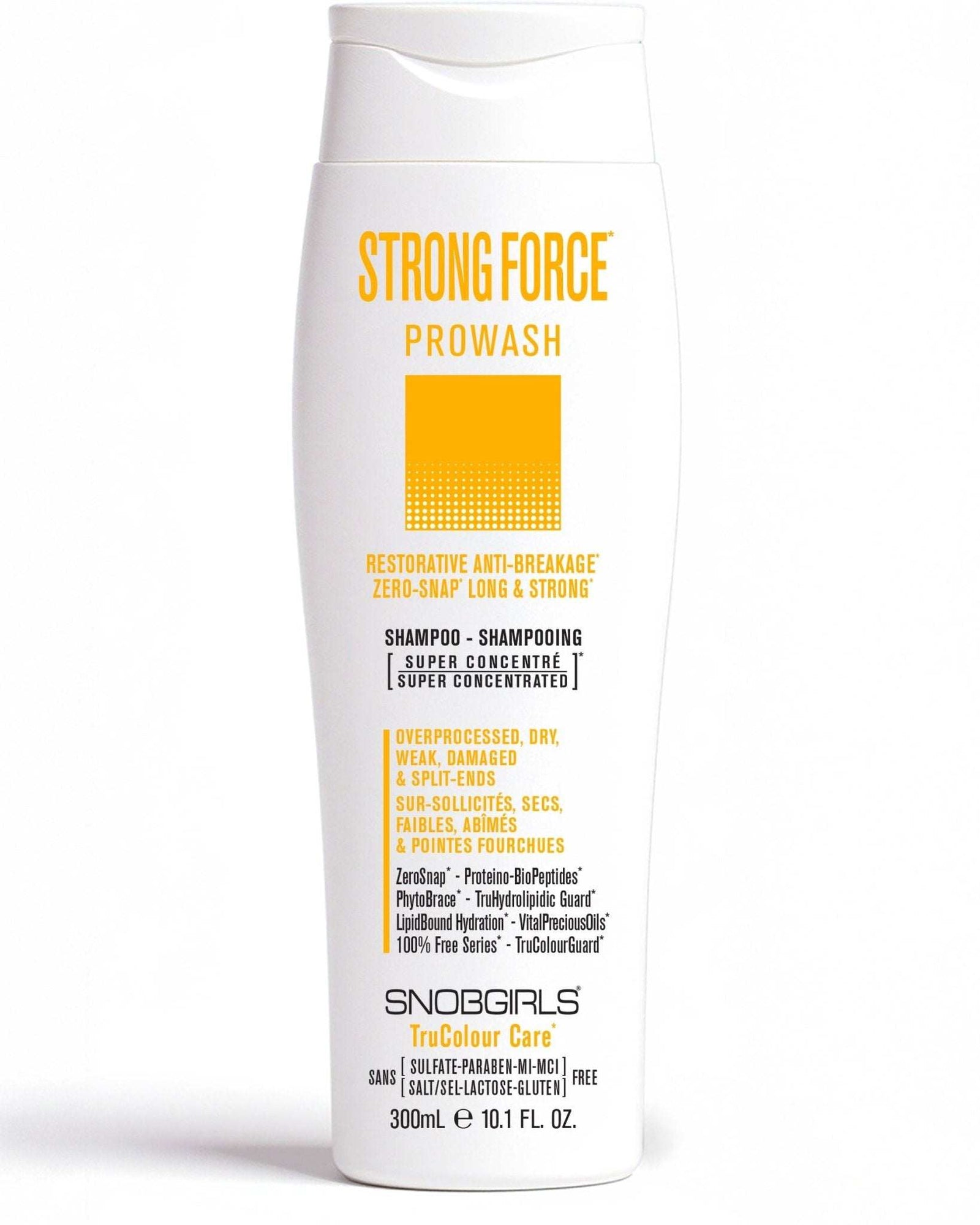 STRONGFORCE Vegan Hair Shampoo bottle with restorative anti-breakage formula for damaged and split-end hair