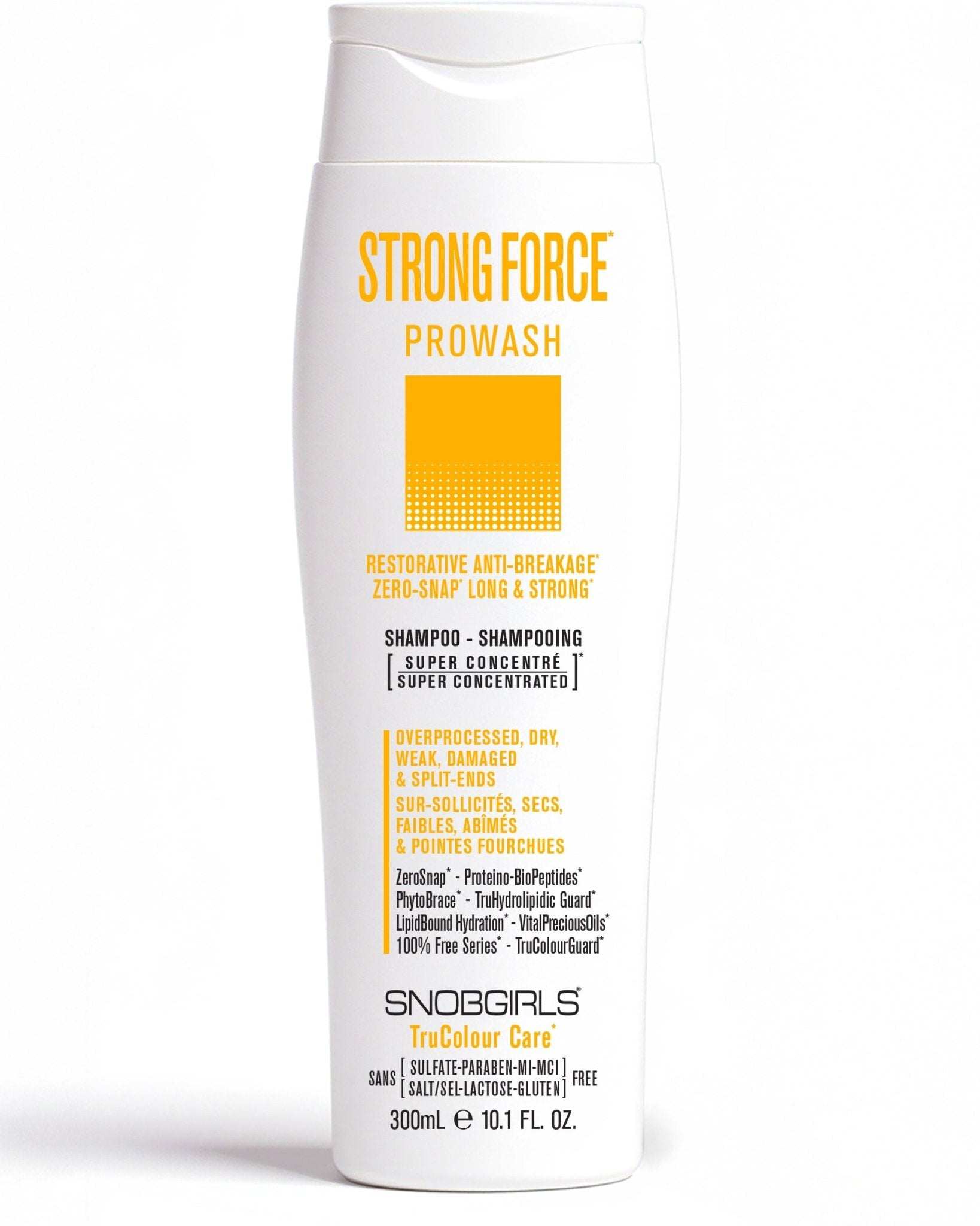 STRONGFORCE Vegan Hair Shampoo bottle with restorative anti-breakage formula for damaged and split-end hair