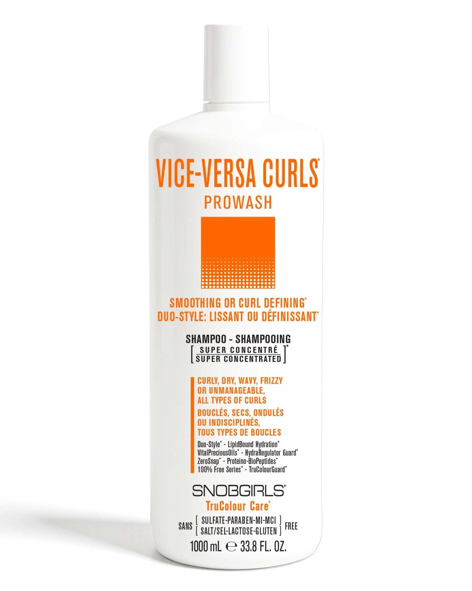 VICE-VERSA CURLS vegan prowash shampoo for curly, dry, frizzy hair smoothing or curl defining