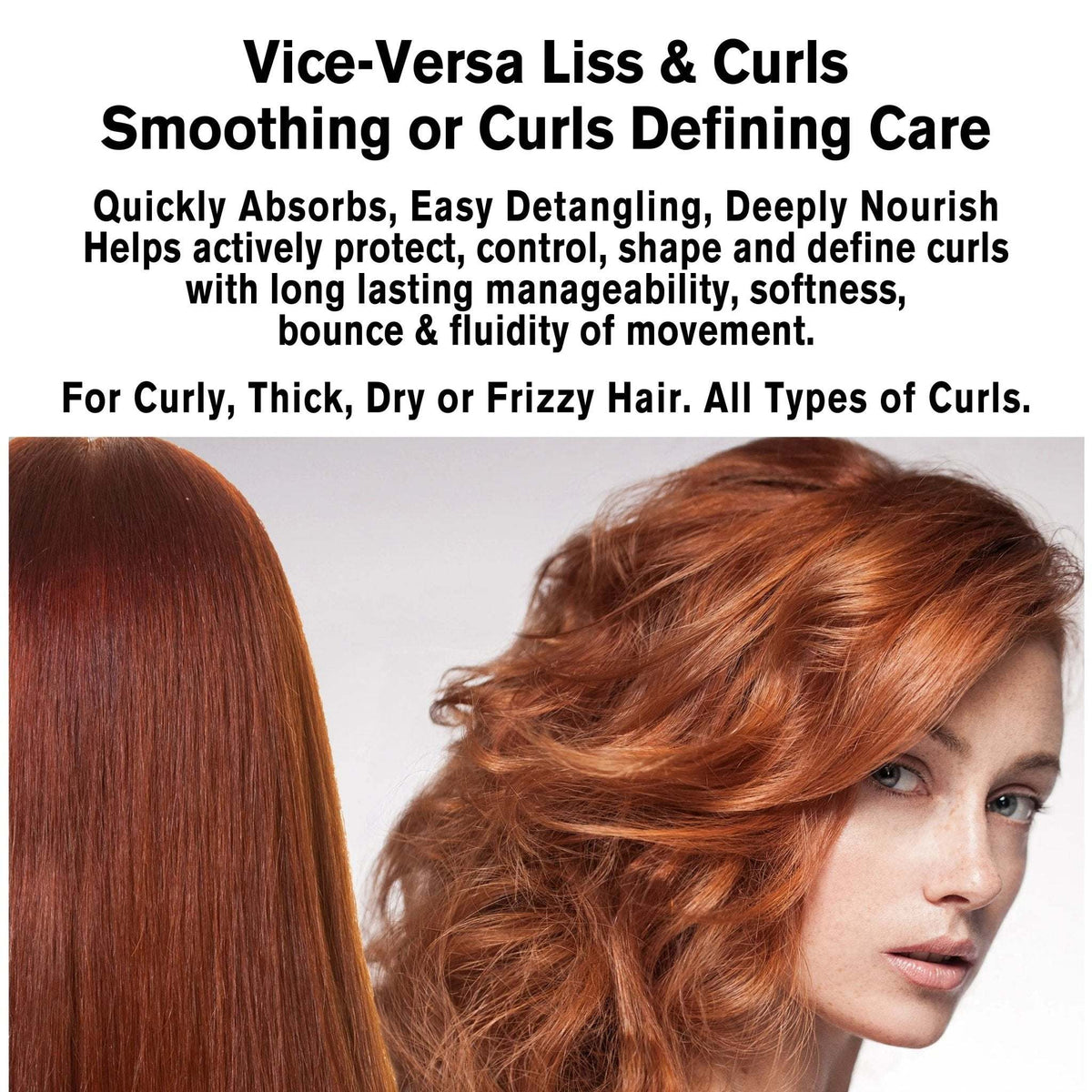 VICE-VERSA LISS & CURLS vegan hair oil with olive oil, avocado and biotin for smooth, defined curls and frizz control