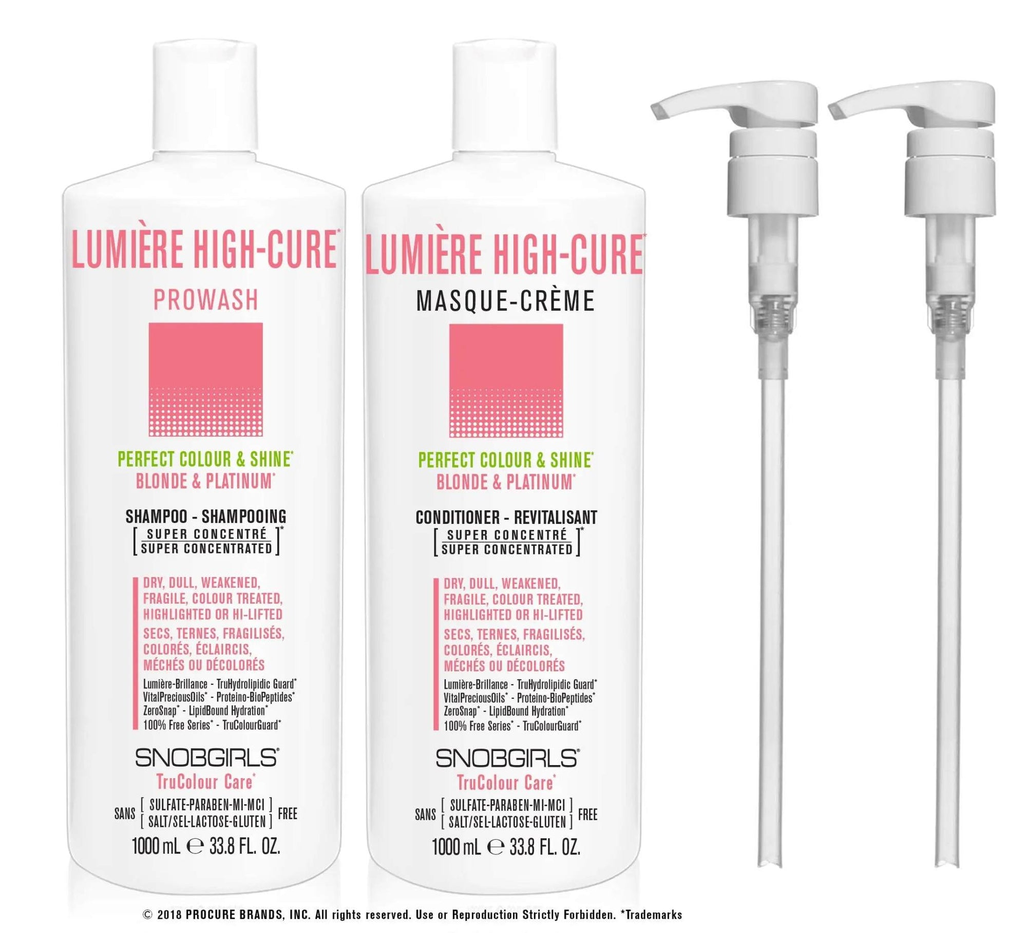 DUO LUMIERE HIGH-CURE - Prowash + Masque-Creme 1000 mLShampoo Conditioner SNOBGIRLS.com
