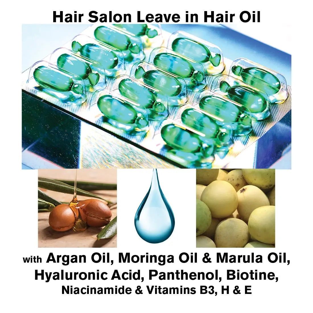 BODYDENSE Intensive Leave-In Hair Oil with Argan Oil, Hyaluronic Acid, Panthenol, Biotin, Aloe &amp; Vitamins - SNOBGIRLS.com