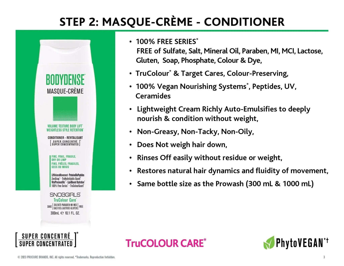 BODYDENSE Masque-Creme (conditioner) 33.8 FL. OZ. + Pump - SNOBGIRLS.com