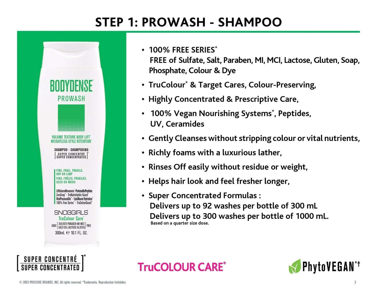 BODYDENSE Prowash (shampoo) 33.8 FL. OZ. + Pump - SNOBGIRLS.com