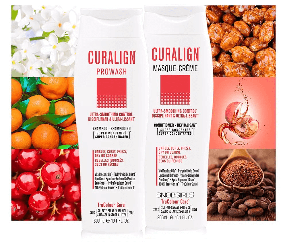 CURALIGN Masque-Creme vegan hair conditioner for unruly, curly, frizzy, dry hair with ultra-smoothing control and nourishing weightless formula