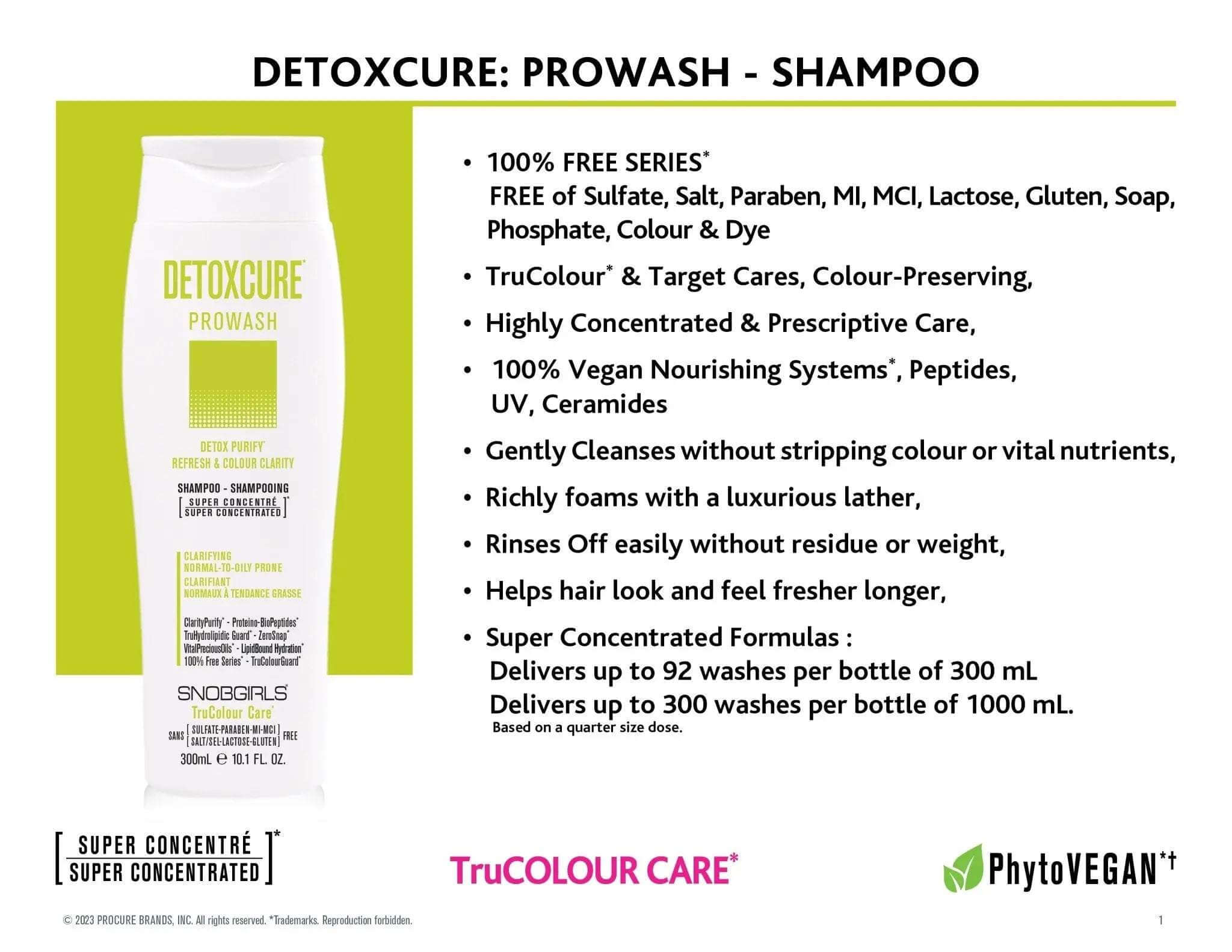 DETOXCURE Prowash Vegan Hair Shampoo & Pump - SNOBGIRLS.com
