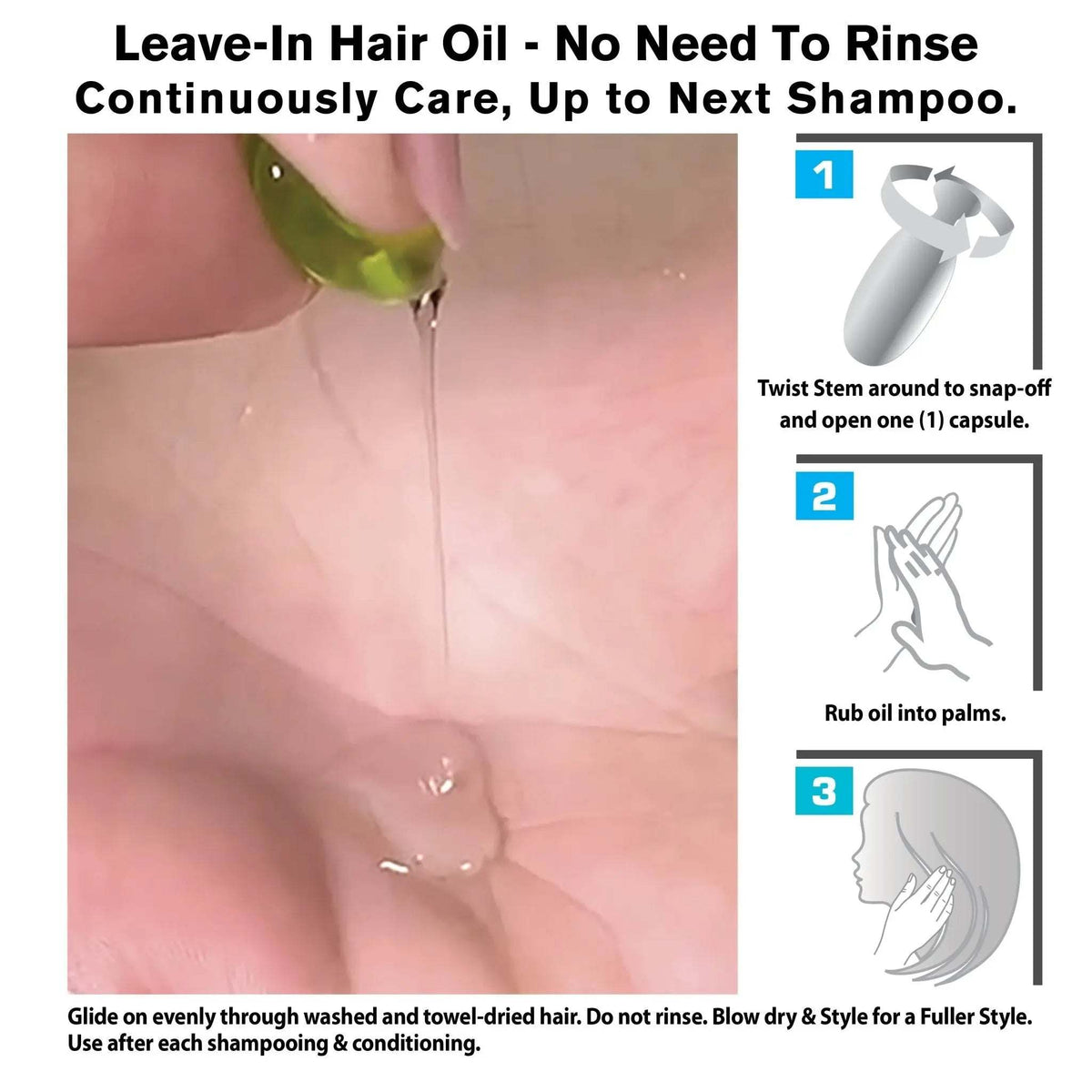 HYDRAMEND Intensive Leave-In Hair Oil with Argan Oil, Hyaluronic Acid, Ceramides, Peptides &amp; Vitamins - SNOBGIRLS.com