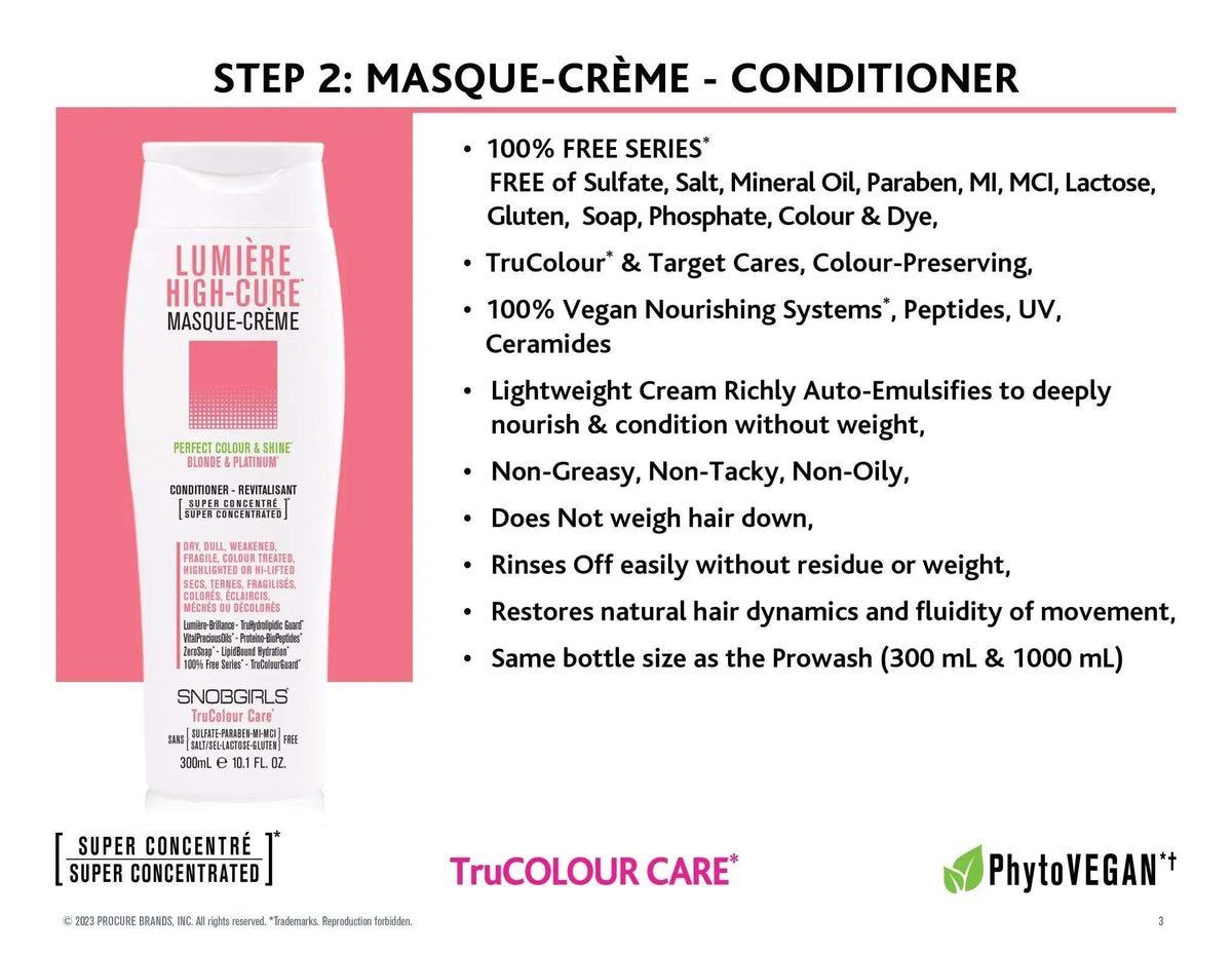 LUMIERE HIGHCURE Masque-Creme (conditioner) 33.8 FL. OZ. + Pump - SNOBGIRLS.com