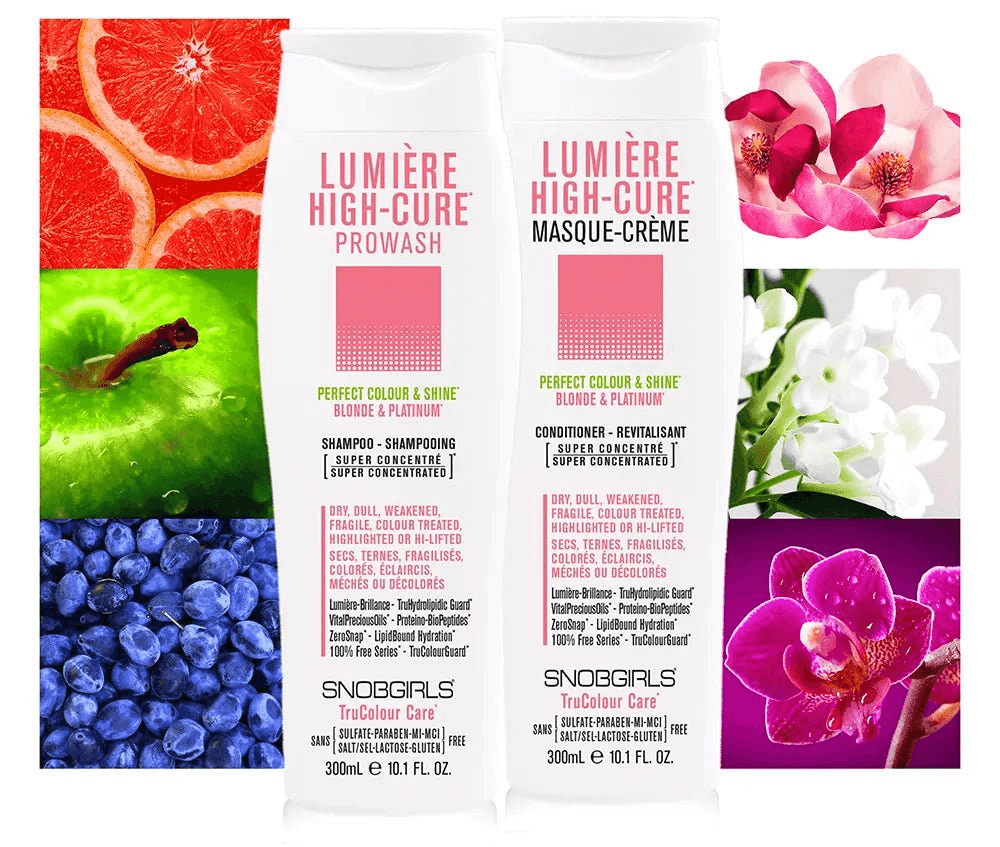 LUMIERE HIGHCURE Masque-Creme vegan hair conditioner for dry, color-treated blonde and platinum hair with nourishing, hydrating, and shine-enhancing formula.
