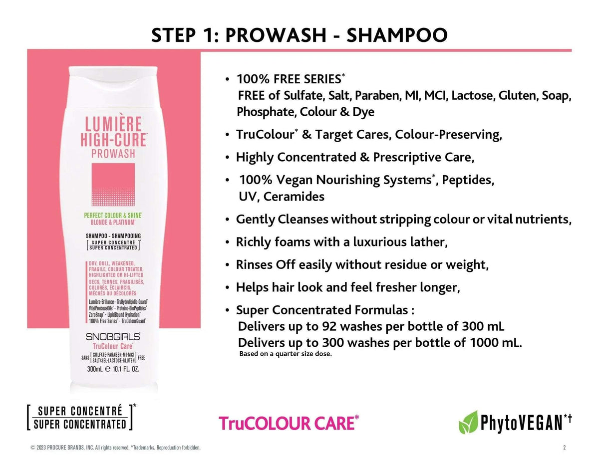 LUMIERE HIGHCURE Prowash (shampoo) 33.8 FL. OZ. + Pump - SNOBGIRLS.com