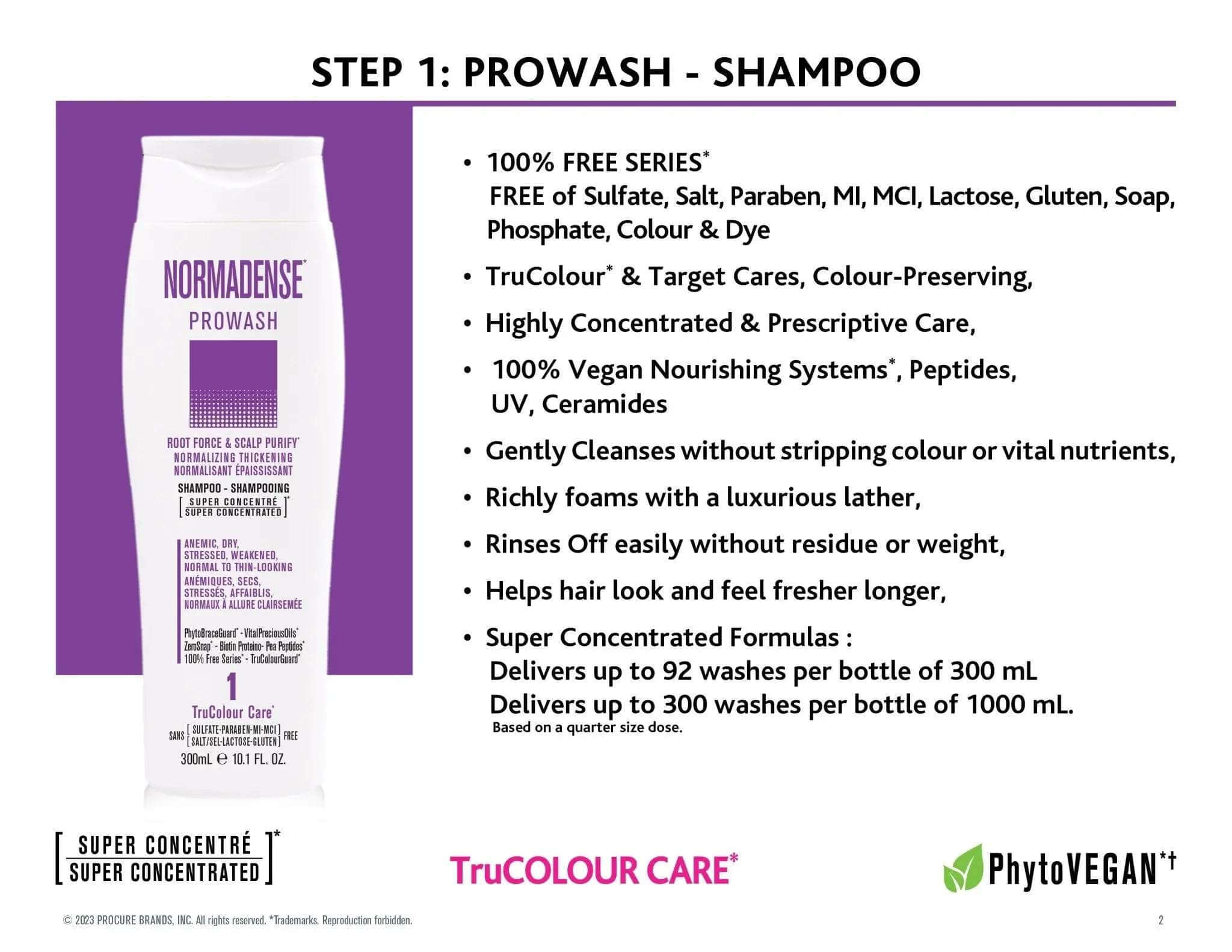NORMADENSE 1 Prowash Vegan Hair Shampoo - SNOBGIRLS.com