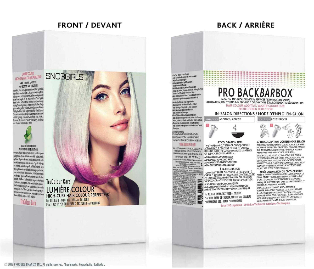 PRO BACKBARBOX hair colour additive with protective capsules for vibrant, shiny, and healthy hair during coloring and bleaching.