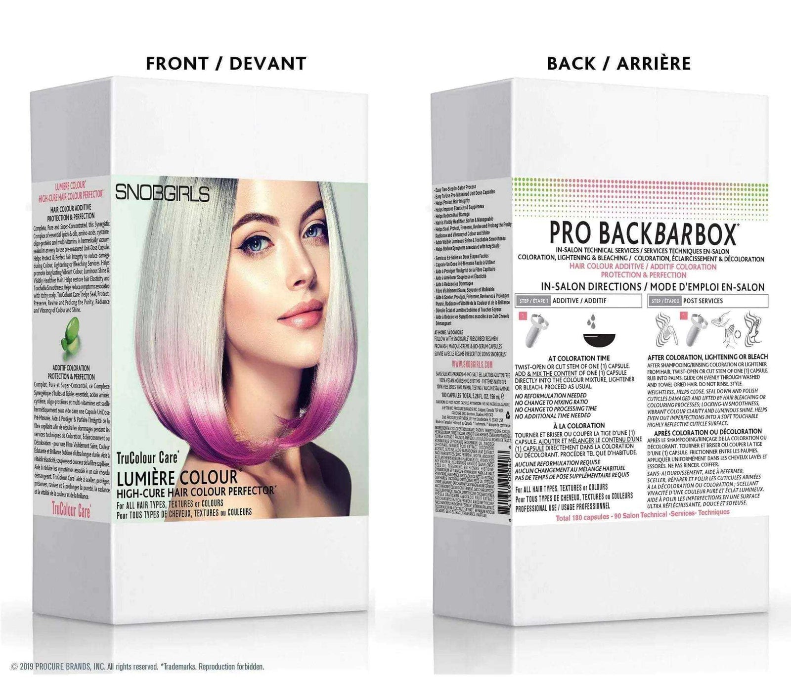 PRO BACKBARBOX hair colour additive with protective capsules for vibrant, shiny, and healthy hair during coloring and bleaching.