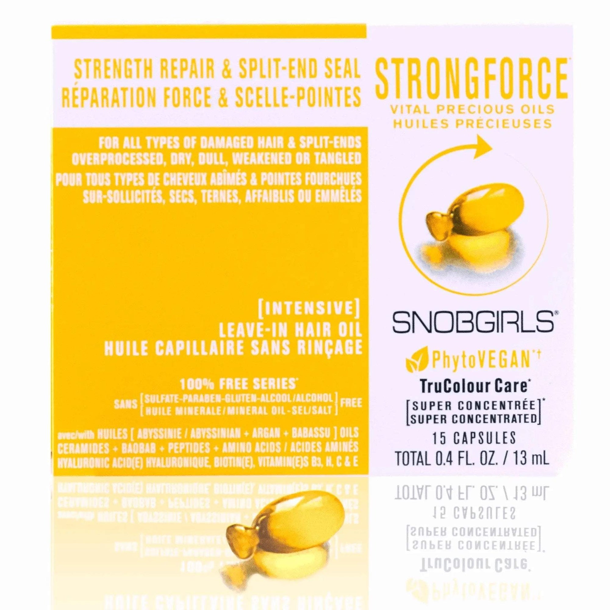 STRONGFORCE Intensive Leave-In Hair Oil with Argan Oil, Hyaluronic Acid, Ceramides, Peptides & Vitamins - SNOBGIRLS.com