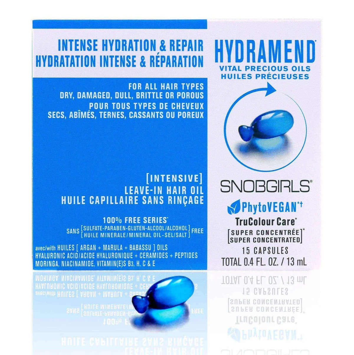 HYDRAMEND Vegan Shampoo Conditioner and Hair Oil set for intense hydration and repair of dry, damaged hair