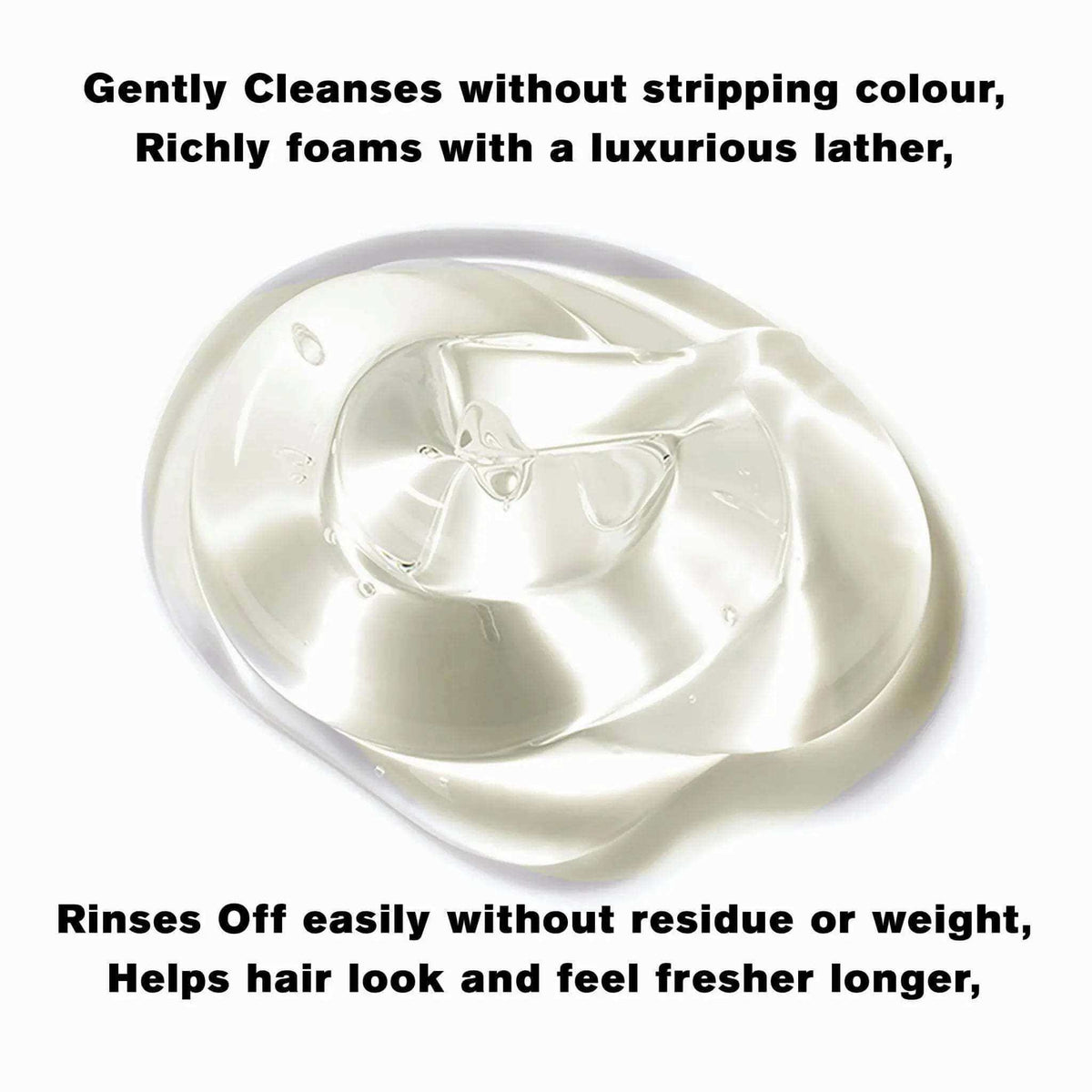 Vegan shampoo conditioner trio creamy lather residue-free weightless hair care