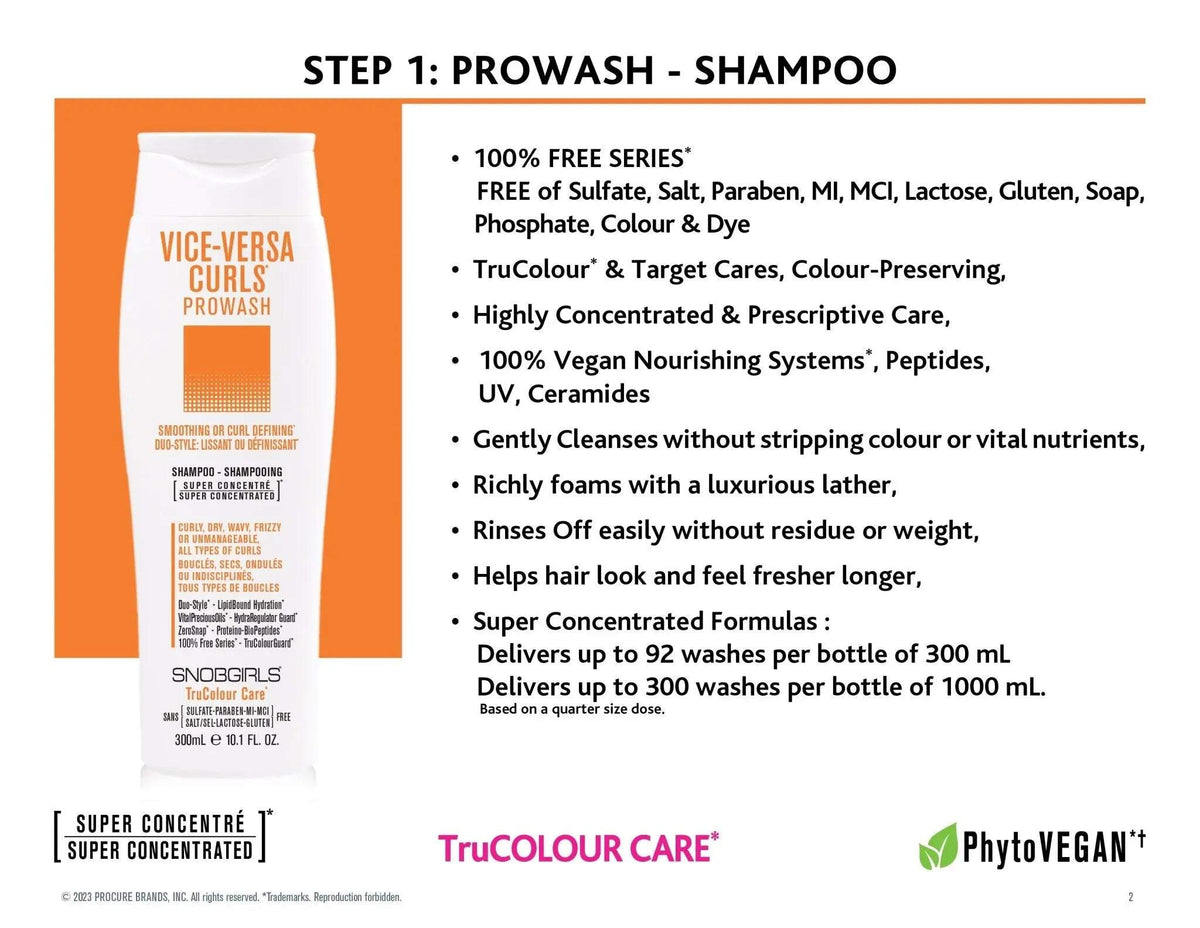 VICE-VERSA CURLS Prowash (shampoo) 33.8 FL. OZ. + Pump - SNOBGIRLS.com